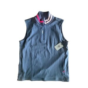 G/FORE  Men's Double Knit Pique Golf Vest in Atlantic Blue  Size M  NWT  $245.00
